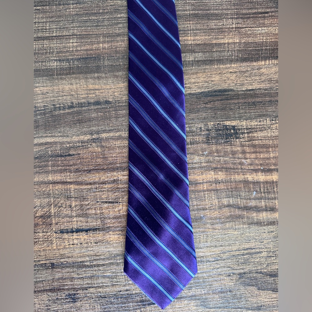 Purple and Blue Striped Men’s Necktie